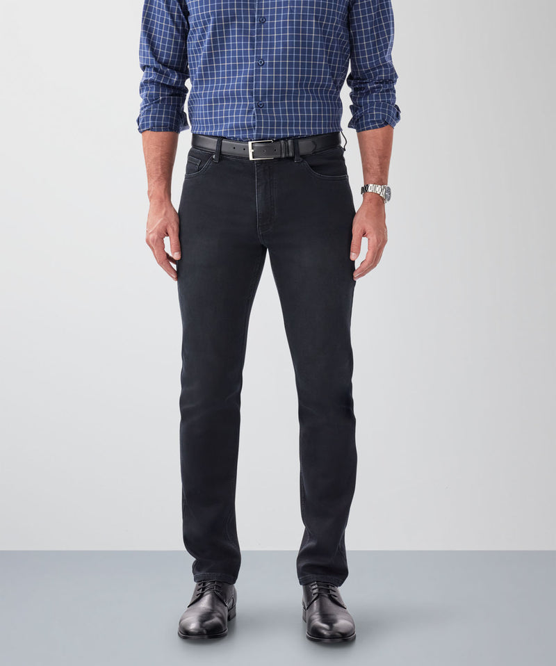Merricks Knit Modern Fit Jeans - Black-GAZMAN