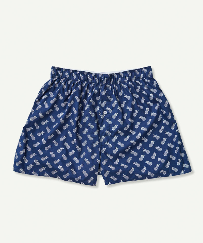 Pineapple Print Boxers - Navy-GAZMAN-1