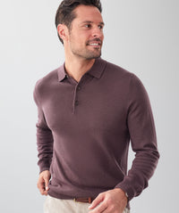 Merino Knit Polo - Wine-GAZMAN