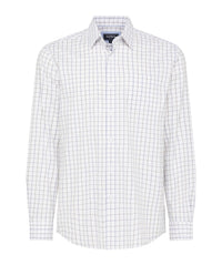 Easy Care Twill Check Long Sleeve Shirt - White