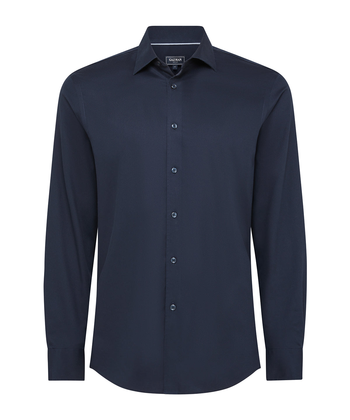 Tailored Non-Iron Dobby Long Sleeve Shirt - Navy