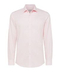 Tailored Non-Iron Dobby Long Sleeve Shirt - Pale Pink