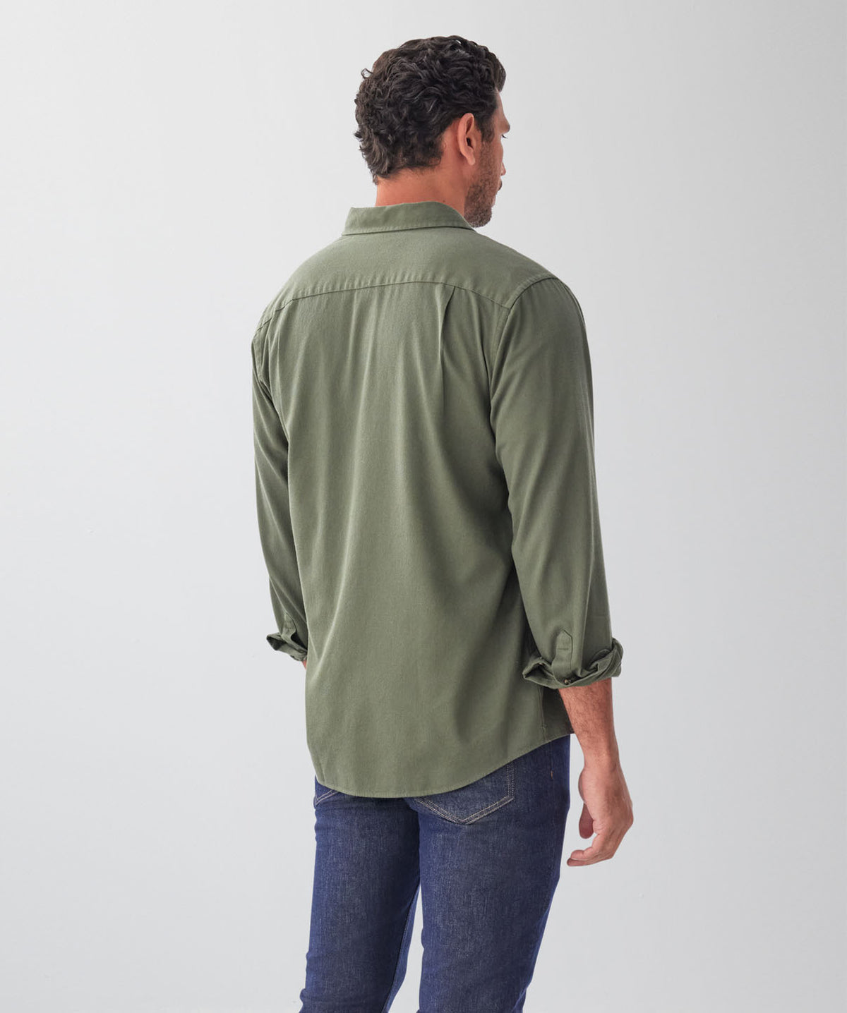 Casual Bedford Long Sleeve Shirt - Khaki-GAZMAN