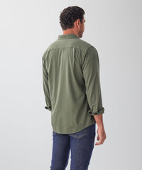 Casual Bedford Long Sleeve Shirt - Khaki-GAZMAN