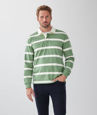 Striped Rugby Jumper - Sage-GAZMAN