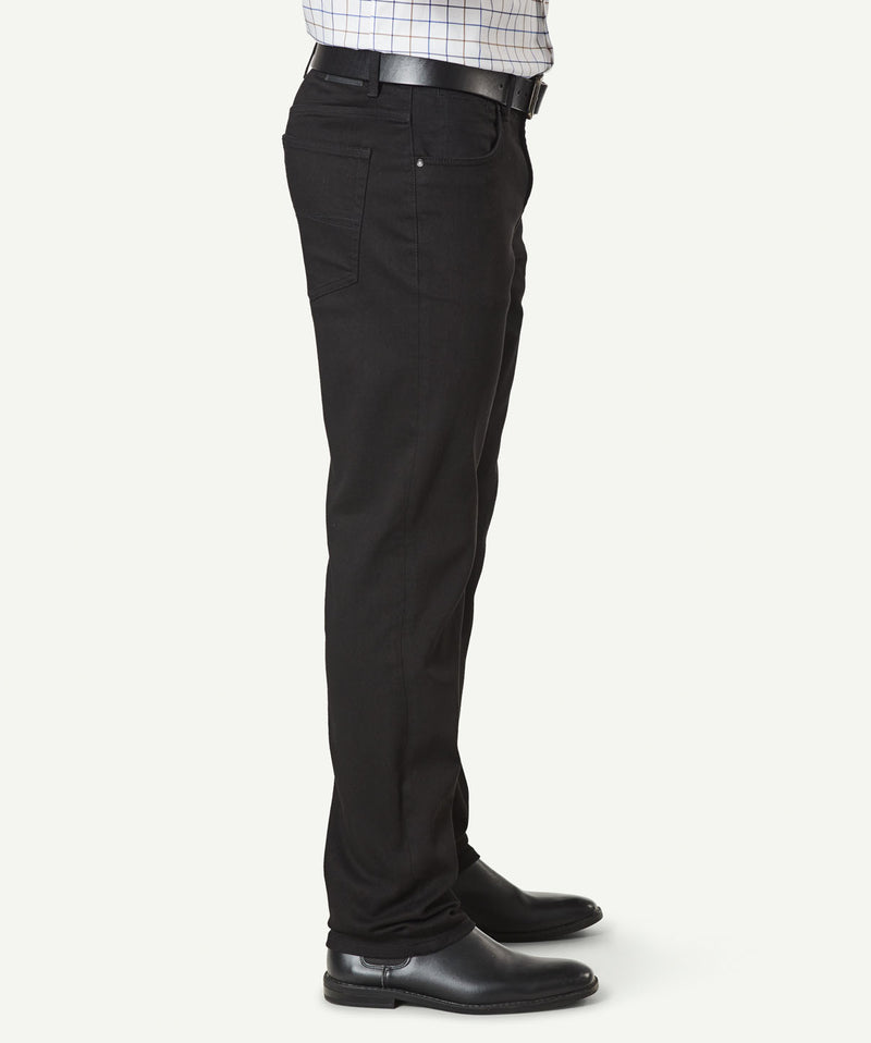 Straight Stretch Jeans - Washed Black-GAZMAN-6